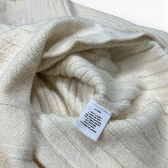 Derek Lam 10 Crosby Ribbed Tie Cuff Peplum Sweater Ivory Wool Blend V Neck - Picture 7 of 15